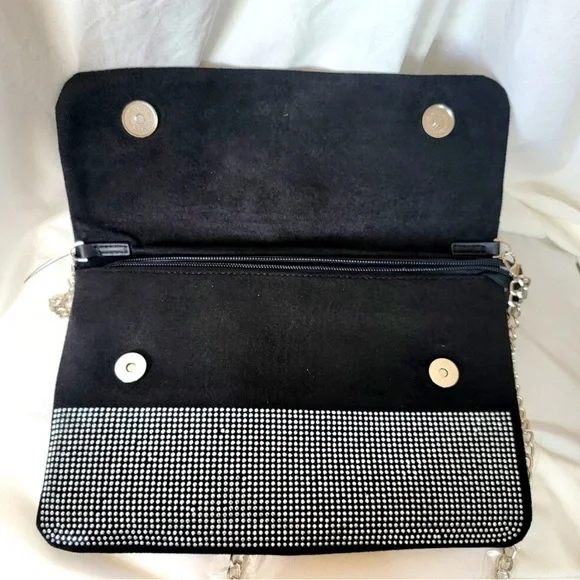 Badgley Mischka 🎁Gift ready Rhinestone Crossbody Bag Vegan Leather NWT Authentic